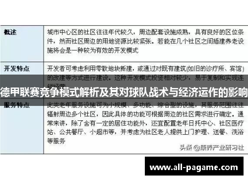 德甲联赛竞争模式解析及其对球队战术与经济运作的影响 德甲联赛竞争模式解析及其对球队战术与经济运作的影响